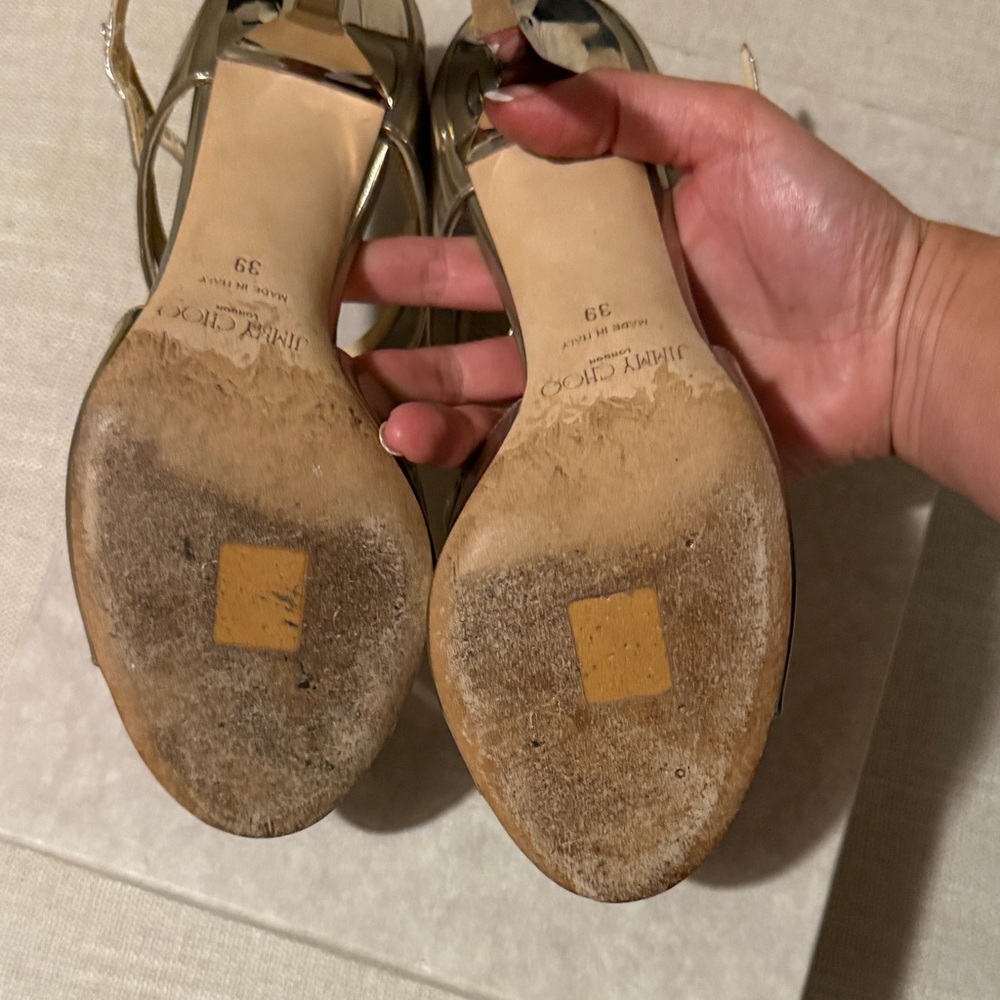 Jimmy Choo Gold LANG 39 (size 8) - Picture 4 of 5